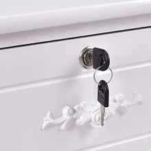 LICHUAN Tavolino da comodino in legno massello elegante con 2 cassetti, mobili per camera da letto, comodino, facile da montare.