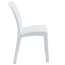 Milani Home s.r.l.s. Sedia da Giardino Impilabile in Wicker Stampato Bianco da Esterno Giardino Terrazzo Portico Locale Bar