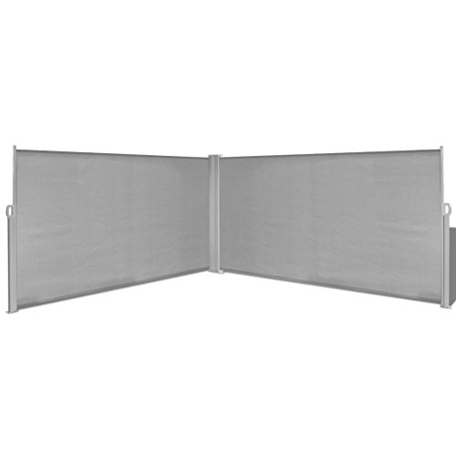 Festnight Tenda da Sole/paravento da Giardino Laterale Retrattile 160x600 cm Grigia