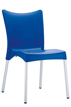 Sedia Esterno XXL Juliette- Sedia Giardino o Cucina in Polipropilene e Alluminio - Sedia Bar Impilabile con Schienale Carico Max 160 kg, Colore:Blu