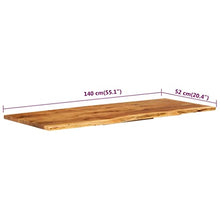 vidaXL Legno Massello di Acacia Piano per Lavabo Bagno Ripiano per Lavello Rustico Mensola per Lavandino Accessori per Bagno 140x55x2,5 cm