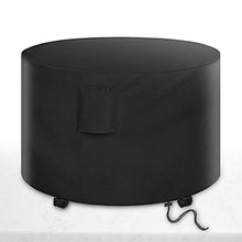 Alfheim Coperture per Set Arredo Giardino con Condotto dell'Aria, Impermeabile Telo Protettivo per Tavolo e Sedie da Esterni, Anti-UV A Prova di Vento Tessuto Oxford 600D, Il Giro(Ø128 x 71cm) - Nero