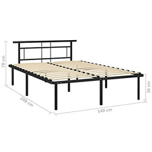 vidaXL Giroletto Nero in Metallo 140x200 cm