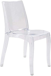 Mediawave Store - Set 4 pz Sedia CRYSTAL LIGHT Design Trasparente in Policarbonato Sedia da Sala da Pranzo, Sedia Trasparente, Per Casa, Arredo Bar o Locale, Sedie in Policarbonato Trasparente