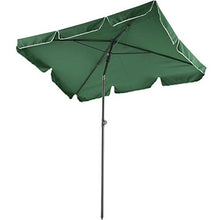 TecTake 800683 - Ombrellone in Alluminio, per Balconi e Terrazzi, Protezione UV 50+, Inclinabile e Regolabile, 200x125x235 cm - Disponibile in Diversi Colori (Verde | No. 403137)