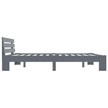 BIGTO - Struttura per letto in legno di pino massiccio, per camera da letto, stile C, colore: grigio, 180 x 200 cm