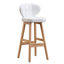 GYPPG Sedia con sgabelli Bar in Legno di Gomma con Schienale e poggiapiedi ergonomici | Sedie Colazione con Cuscino in Ecopelle per sgabelli Bar/Cucina | Carico Massimo 200 kg - Sedile