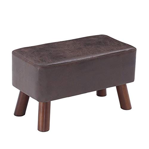 Jiangang- Sgabello Ottoman Sgabello Imbottito in Pelle PU Sedile 丨 Sgabello Quadrato Sgabello Quadrato 丨 Poggiapiedi Multifunzione in pelle-55x29x32cm