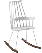 Kartell Comback, Sedia a Dondolo in Frassino Tinto Rovere, Bianco
