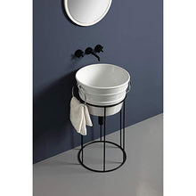 Horganica Mobile da Bagno Struttura Porta lavabo Alta in Ferro per lavabi Modello Bacile (Nero Opaco)