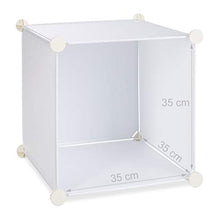 Relaxdays 10021967_49 Scaffale Componibile con 11 Scomparti, Cabina Armadio con 2 Bastoni Appendiabiti, Plastica, Bianco