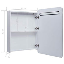 Cikonielf Il mobiletto per specchio da bagno è dotato di una lampada LED per specchio con 2 ripiani interni per articoli da toeletta, accessori per il trucco, design moderno 60 x 11 x 80 cm