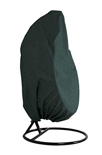 Copertura per sedia a forma di uovo, da appendere, in rattan, per balcone, giardino, a dondolo, per esterni, per interni, impermeabile, antipolvere, antivento, anti UV, 190 x 115 cm, colore verde