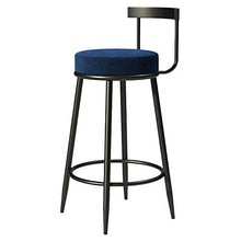 GYPPG Sgabello Bar con Schienale Vintage Sgabello Alto Pub in Velluto Poggiapiedi Cucina Sedia Pranzo Bancone Colazione, robuste Gambe Nere, 65 cm, 75 cm