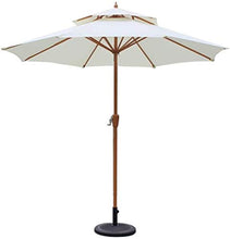 SHANCL Ombrellone Ombrelloni Portatili Ø 9ft / 270 Centimetri Double Top Giardino Ombrellone con manovella Maniglia, Parasole Protezione Impermeabile (Color : off-White)