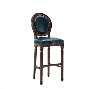 Lxn Retro Casual Sedia da Pranzo in Legno massello Marrone Bar Altezza Sgabello, in Pelle Cerata di Alta qualità Imbottito, Perfetto per Sala da Pranzo e Soggiorno, Counter, Bar - 1PCS