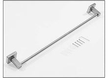 Accessorio per il bagno, Porta asciugamani rotondi con doppio gancio Cucina sospesa a parete, Portasciugamani antiruggine, Finitura spazzolata, Argento, Lungo 70 cm