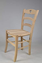Tommychairs - Set 4 sedie modello Cuore per cucina bar e sala da pranzo, robusta struttura in legno di faggio levigato, non trattato, 100% naturale e seduta in legno