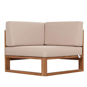 Teako Design Divano da esterno Molveno con cuscini in legno massiccio non trattato, resistente alle intemperie, in teak