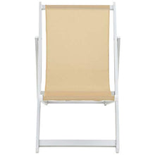 Fesjoy Sdraio da Giardino Lettino Sedie da Spiaggia Pieghevoli Sedie a Sdraio Garden Beach Sedie da Campeggio Esterne Regolabili da 2 Pezzi Lettino Telaio in Alluminio Superficie di textilene Crema