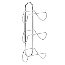 mDesign Porta asciugamani da appendere – Spazioso portasalviette bagno in metallo cromato con 3 ripiani – Appendi asciugamani ideale per bagni di ogni dimensione – argento