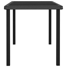 FAMIROSA Set da Pranzo da Giardino 7 pz in Polyrattan Nero-5696