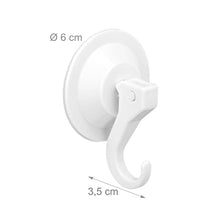 Relaxdays Ganci a Ventosa Forte, Set da 12 Appendi Accappatoi, 2 kg di Carico Ognuno, Appendi Accappatoio XL, Bianco