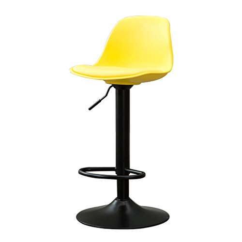 Arredamento Sgabello Sedia da Bar Giallo Moderno Sedia da Cucina Sgabello da Sedia con Schienale Regolabile Girevole 60CM-80CM