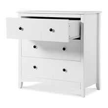 JGONas Cassettiera bianca a 3 cassetti, in legno, stile moderno, per soggiorno, ufficio, 31,5 x 16,14 x 33,07 pollici, bianco
