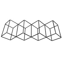LaLe Living Portabottiglie Kaya in ferro nero per 7 bottiglie di vino con dimensioni 54 x 13 cm per conservare bottiglie di vino e acqua in design geometrico