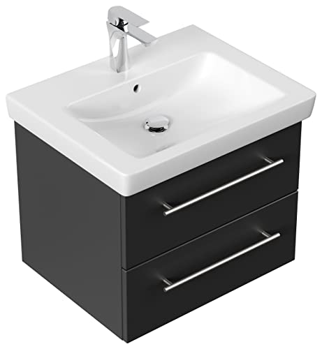 Mobile bagno con lavabo Villeroy & Boch Subway 2.0 60cm nero satinato