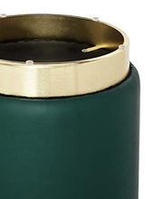 Suhu Pouf Sgabello Poggiapiedi in Ecopelle Poggiapiedi da Divano Moderno Imbottita Similpelle Rotondo Base Dorata Moderno Basso Design Verde