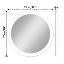 DELM Specchio da Bagno da 70 cm Illuminazione a retroilluminazione a LED Tondo Frameless Specchio da Parete Decorativo
