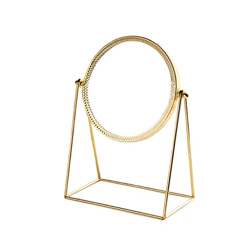MMWYC Specchio for Il Trucco/Specchio da Tavolo Principessa/Stile Nordico Specchio da scrivania Semplice a Una Via/Specchio da toeletta Portatile, Illumina la Tua bellezza-24x17x15 cm