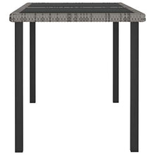 FAMIROSA Tavolo da Pranzo da Giardino Grigio 140x70x73 cm in Polyrattan