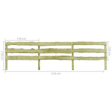 vidaXL 3x Legno di Pino Impregnato FSC Pannelli di Recinzione a 3 Sbarre Immarcescibile con Montanti Recinto Giardino Palizzata 510x120 cm