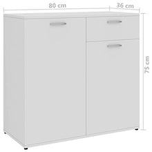 XHCP Credenza, Comodino, Comodino, cassettiera per la casa Soggiorno Camera da Letto Bianco Lucido 80x36x75 cm truciolare