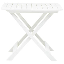 Festnight Tavolo da Giardino Pieghevole, Tavolo da Esterno in Plastica, Tavolino da Giardino 79x72x70 cm Bianco