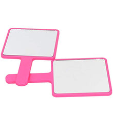Specchio da trucco, 2 pz singolo lato maniglia specchio trucco salone di bellezza portatile palmare specchio cosmetico (L) rosa rosso