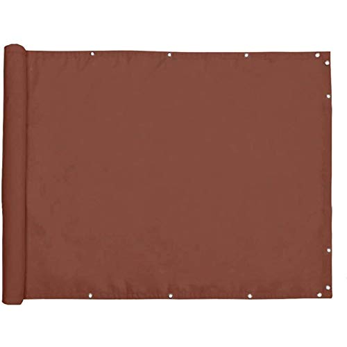 YUANBIAO Frangivista 0.75x3m Lavabile Paravento Frangivento Poliestere per Balcone Terrazzo Piscina, Marrone