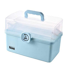 Contenitore per medicina di pronto soccorso, contenitore per pillole di droga, contenitore portatile per medicine, contenitore (blu, 34 x 19 x 21 cm)