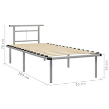 vidaXL Giroletto Grigio in Metallo 90x200 cm