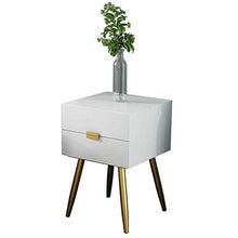 DGHJK Mobili Tavolino, Comodino Bianco Rettangolare Mobile Laterale Tavolo Telefono Tavolino con 2 Cassetti ，40 x 41,5 x 59 cm