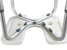 WENKO Sgabello doccia Secura - Sgabello per doccia con apertura igienica, portata 120 kg, Plastica, 46 x 36-46 x 53.5 cm, Bianco
