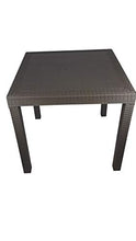 Sedam Srl Tavolo Dallas, in Rattan, da Esterno, Giardino, 80x80, Vari Colori, Alta qualità (Tortora)