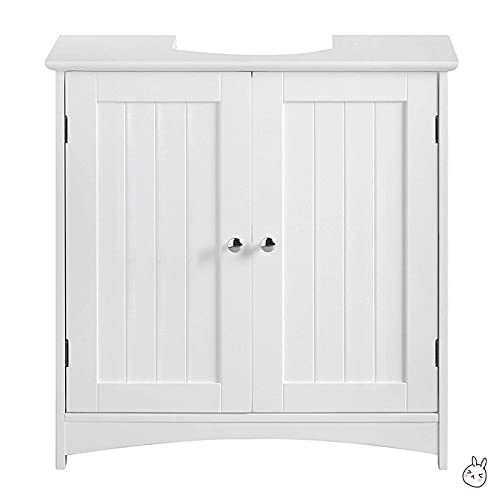 YJIIJY Armadietto Bagno, Armadietto Autoportante Mobiletto Bagno da Terra Due Sportelli in Legno MDF, per sotto Il Lavello Mobiletto da Bagno