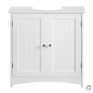 YJIIJY Armadietto Bagno, Armadietto Autoportante Mobiletto Bagno da Terra Due Sportelli in Legno MDF, per sotto Il Lavello Mobiletto da Bagno