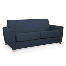 Deco In Paris - Divano convertibile scandinavo a 3 posti in tessuto denim con apertura Express Tobias