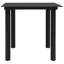 Qnotici Tavolo da Pranzo da Giardino con Struttura in Acciaio Verniciato a Polvere, Pratico Tavolo da Pranzo da Esterno in Stile Moderno 80 x 80 x 74 cm (Lunghezza x Larghezza x Altezza) -Nero