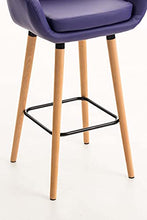 CLP Sgabello Bar Grant In Similpelle Sfoderabile I Sedia Alta Cucina Telaio In Legno Di Faggio I Sgabello Bancone, Colore:viola